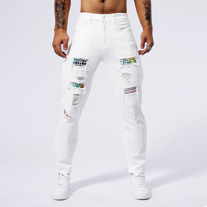 Hole Patch Washed Jeans - ShopWithusMarket