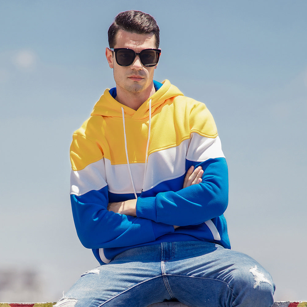 Men's color block hoodie sweatshirt - ShopWithusMarket