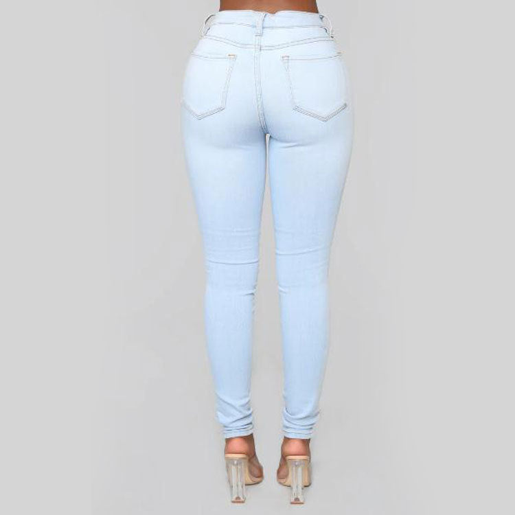 Simple Fashion Ladies High Stretch Jeans - ShopWithusMarket