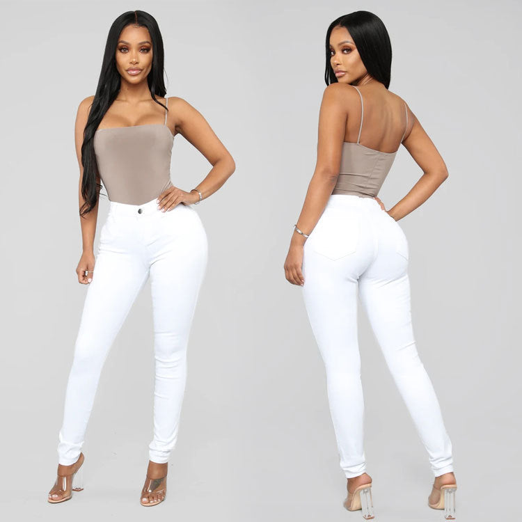 Simple Fashion Ladies High Stretch Jeans - ShopWithusMarket