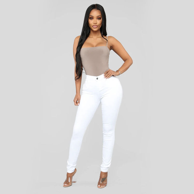 Simple Fashion Ladies High Stretch Jeans - ShopWithusMarket