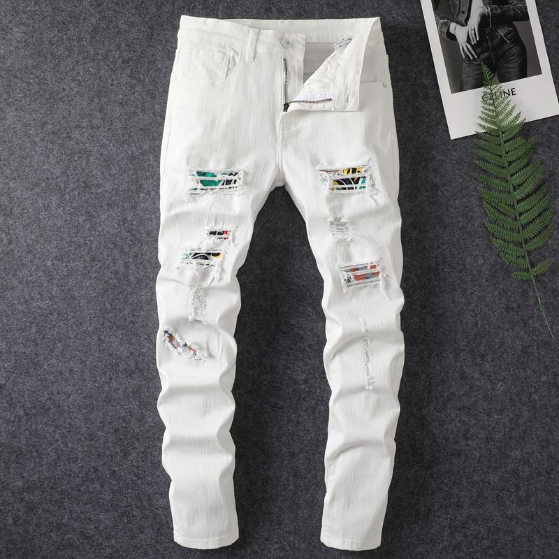 Hole Patch Washed Jeans - ShopWithusMarket