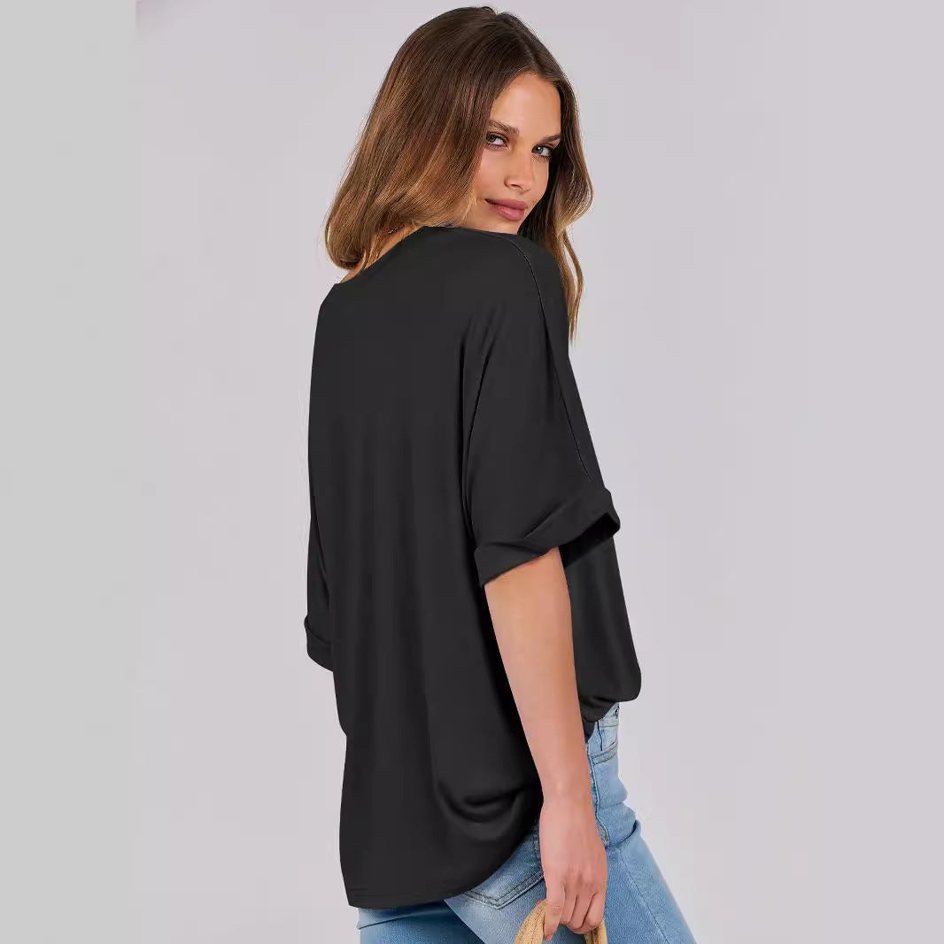 Women's Pullover Top Loose Short Sleeve - ShopWithusMarket