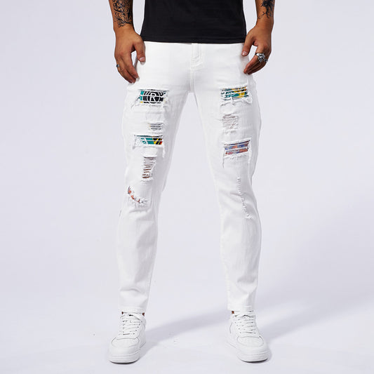 Hole Patch Washed Jeans - ShopWithusMarket