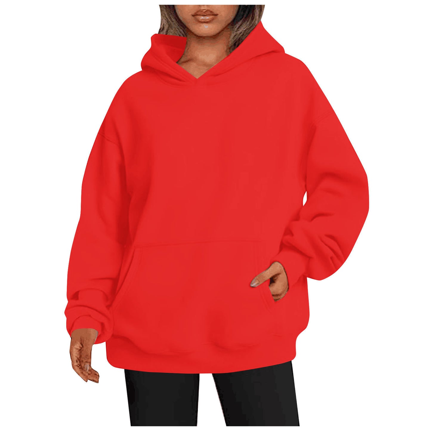 Women's Hoodies With Pockets Fashion Solid Sweatshirt Oversized Hooded Sweater Womens Clothing - ShopWithusMarket