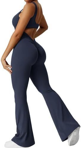 Yeoreo Women Workout Flare Jumpsuits Sexy Backless Gym Bodyc - ShopWithusMarket