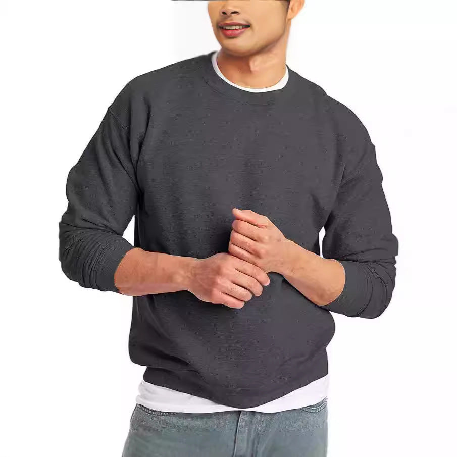 Solid Color Fashion Personality Round Neck Men's Top - ShopWithusMarket